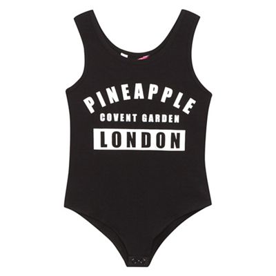 Pineapple Girls' black logo bodysuit